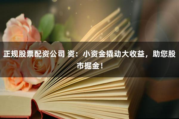 正规股票配资公司 资：小资金撬动大收益，助您股市掘金！