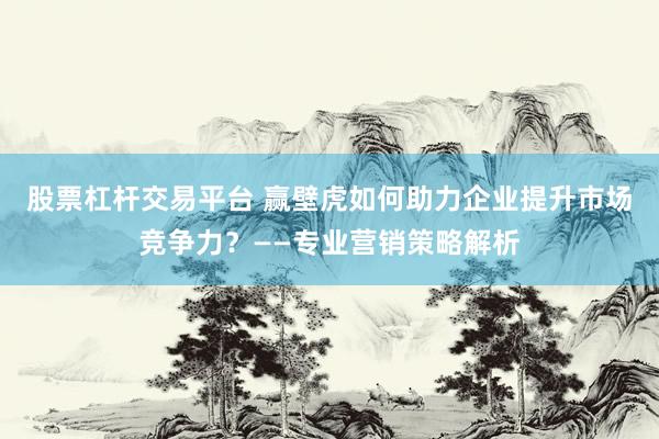 股票杠杆交易平台 赢壁虎如何助力企业提升市场竞争力？——专业营销策略解析