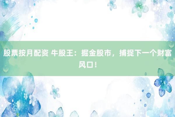 股票按月配资 牛股王：掘金股市，捕捉下一个财富风口！
