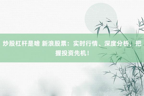 炒股杠杆是啥 新浪股票：实时行情、深度分析，把握投资先机！