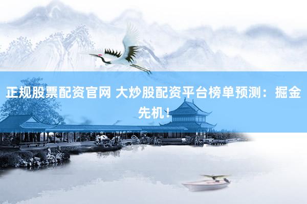 正规股票配资官网 大炒股配资平台榜单预测：掘金先机！