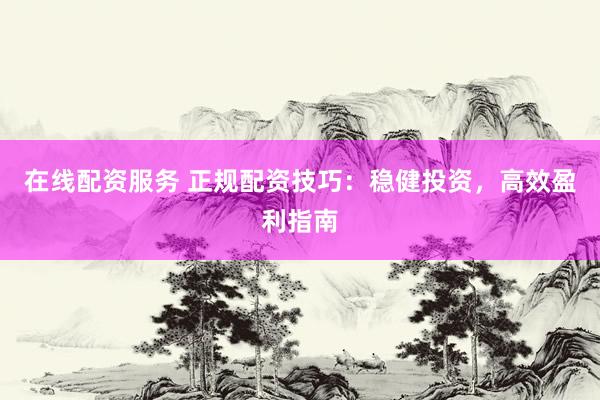 在线配资服务 正规配资技巧：稳健投资，高效盈利指南