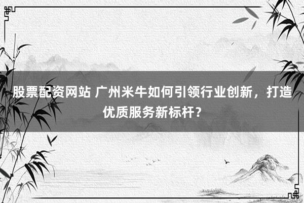 股票配资网站 广州米牛如何引领行业创新，打造优质服务新标杆？