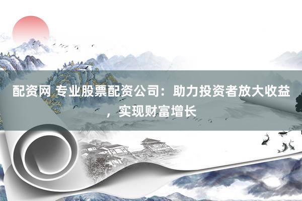 配资网 专业股票配资公司：助力投资者放大收益，实现财富增长