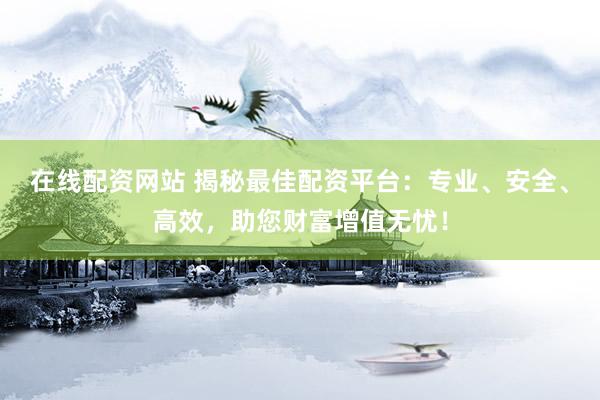 在线配资网站 揭秘最佳配资平台：专业、安全、高效，助您财富增值无忧！