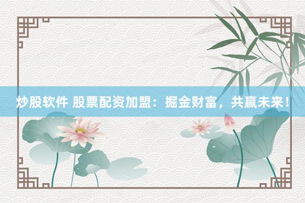 炒股软件 股票配资加盟：掘金财富，共赢未来！