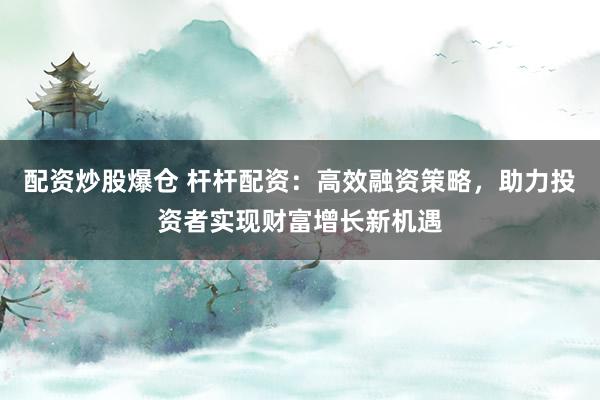 配资炒股爆仓 杆杆配资：高效融资策略，助力投资者实现财富增长新机遇