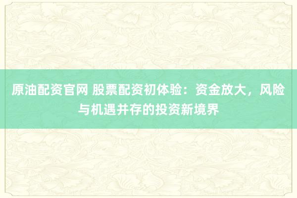 原油配资官网 股票配资初体验：资金放大，风险与机遇并存的投资新境界