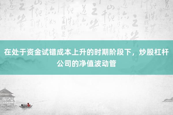 在处于资金试错成本上升的时期阶段下，炒股杠杆公司的净值波动管
