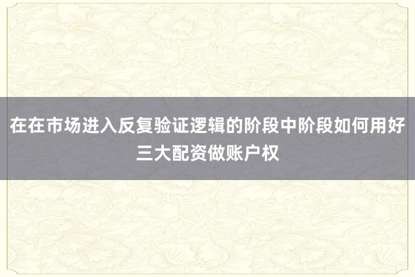 在在市场进入反复验证逻辑的阶段中阶段如何用好三大配资做账户权